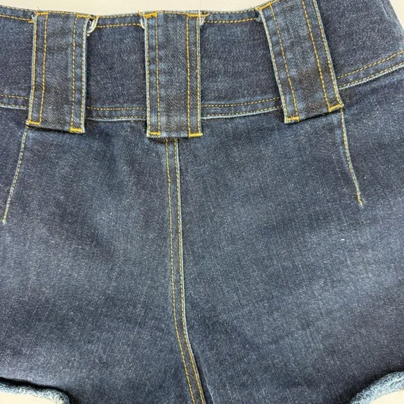 Derek Lam 10 Crosby Denim Shorts Women 0 Blue Toggle Pocket Frayed Hem High Rise - Picture 7 of 10